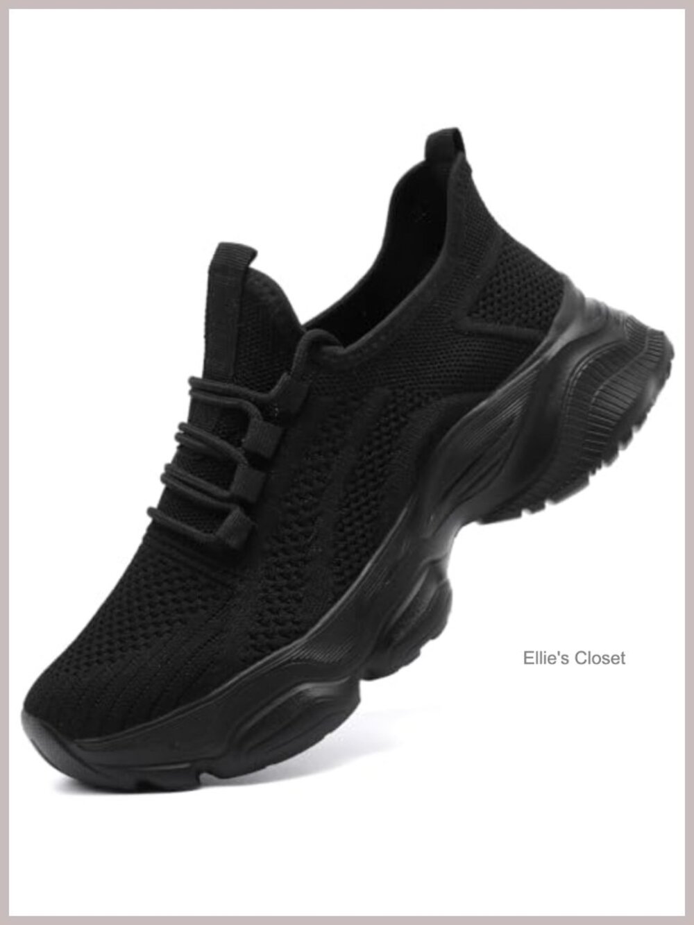 Women's Chunky Platform Running Sneakers Breathable Mesh Lace-Up